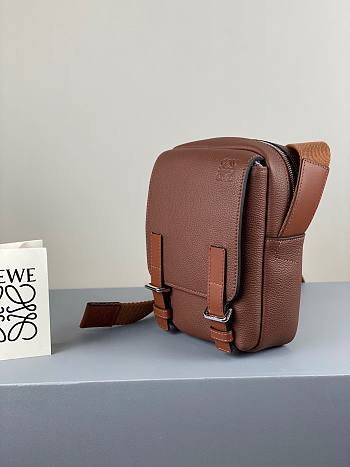 LOEWE XS Military Crossbody in soft grained calfskin Cognac