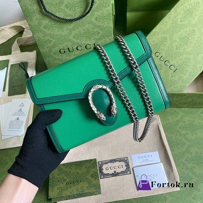 GUCCI Dionysus Mini bag Green leather 401231 20cm - 1