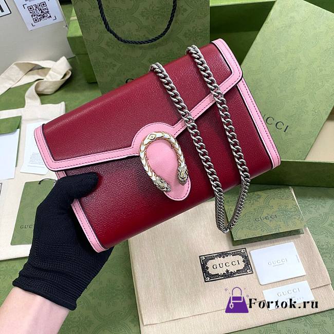 GUCCI Dionysus Mini bag Red and Pink leather 401231 20cm - 1