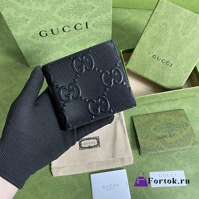 GUCCI GG embossed Wallet Black 625562 12cm - 1