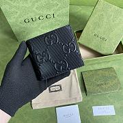 GUCCI GG embossed Wallet Black 625562 12cm - 1