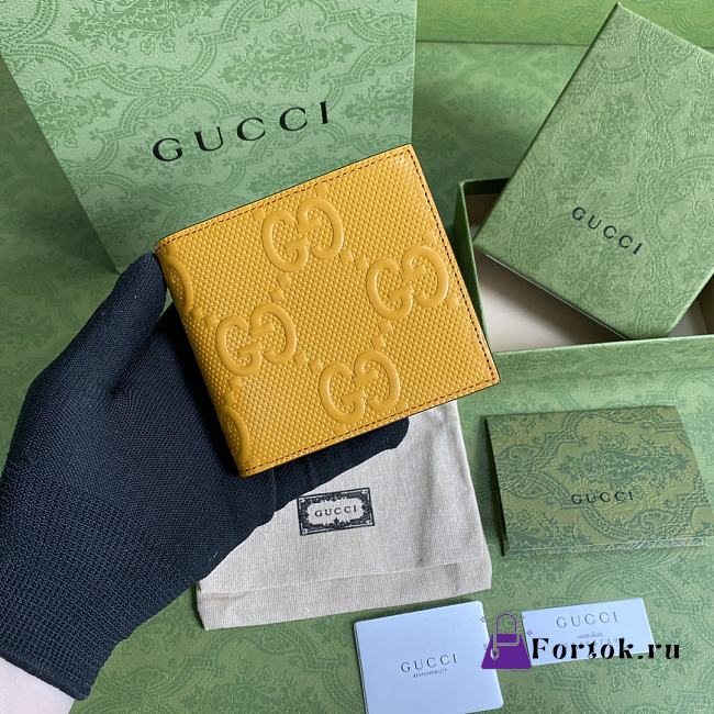 GUCCI GG embossed Wallet Yellow 625562 12cm - 1