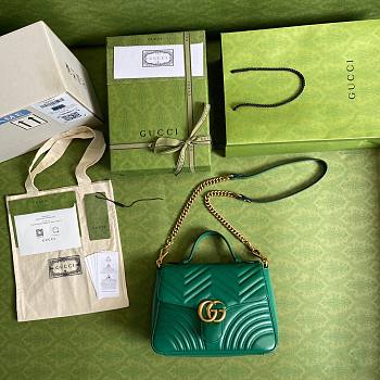 GUCCI GG Marmont small top handle bag Green 498110 27cm