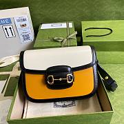 GUCCI Horsebit 1955 shoulder bag Orange and White 602204 25cm - 6