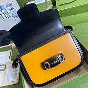 GUCCI Horsebit 1955 shoulder bag Orange and White 602204 25cm - 5