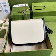 GUCCI Horsebit 1955 shoulder bag Orange and White 602204 25cm - 4