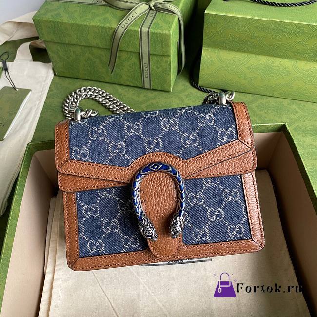 GUCCI Dionysus mini bag Denim Blue and Ivory GG 421970 20cm - 1