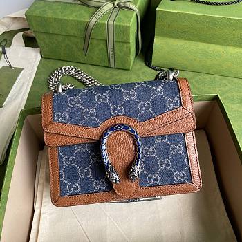 GUCCI Dionysus mini bag Denim Blue and Ivory GG 421970 20cm