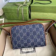 GUCCI Ophidia mini bag Denim Blue and Ivory GG 517350 17.5cm - 5