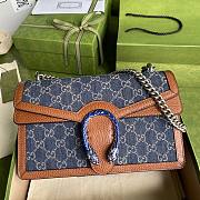 GUCCI Dionysus small shoulder bag Denim Blue and Ivory GG 400249 28cm - 1