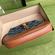 GUCCI Jackie 1961 mini shoulder bag Denim Blue and Ivory GG 637092 19cm - 4