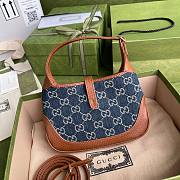 GUCCI Jackie 1961 mini shoulder bag Denim Blue and Ivory GG 637092 19cm - 5