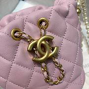 CHANEL MINI BUCKET BAG Calfskin, Imitation Pearls Light Pink AS2529 12cm - 6