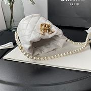 CHANEL MINI BUCKET BAG Calfskin, Imitation Pearls White AS2529 12cm - 6