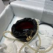 CHANEL MINI BUCKET BAG Calfskin, Imitation Pearls Black AS2529 12cm  - 6