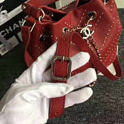 Chanel Calfskin Bucket Bag Red A93597 27cm - 2