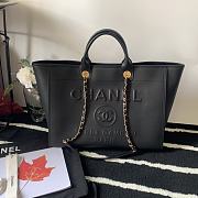 CHANEL Shopping Bag Embossing Calfskin leather Black 50cm - 1