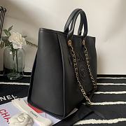 CHANEL Shopping Bag Embossing Calfskin leather Black 50cm - 4