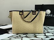 CHANEL Woven Beach Bag Sand 38cm - 3