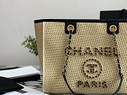 CHANEL Woven Beach Bag Sand 38cm - 6