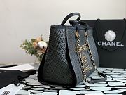 CHANEL Woven Beach Bag Black 38cm - 2