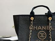 CHANEL Woven Beach Bag Black 38cm - 3