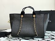 CHANEL Woven Beach Bag Black 38cm - 5