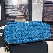 CHANEL 19 Handbag Tweeds Blue & Ecru AS1160 30cm - 4