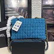 CHANEL 19 Handbag Tweeds Blue & Ecru AS1160 30cm - 2