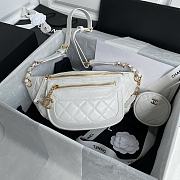 CHANEL Waist Chest Purse Chain White AS1077 34cm - 1