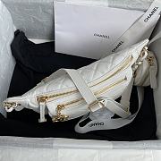CHANEL Waist Chest Purse Chain White AS1077 34cm - 3