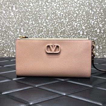 VALENTINO Garavani Clutch V-shaped buckle Nude 060# 24.5cm