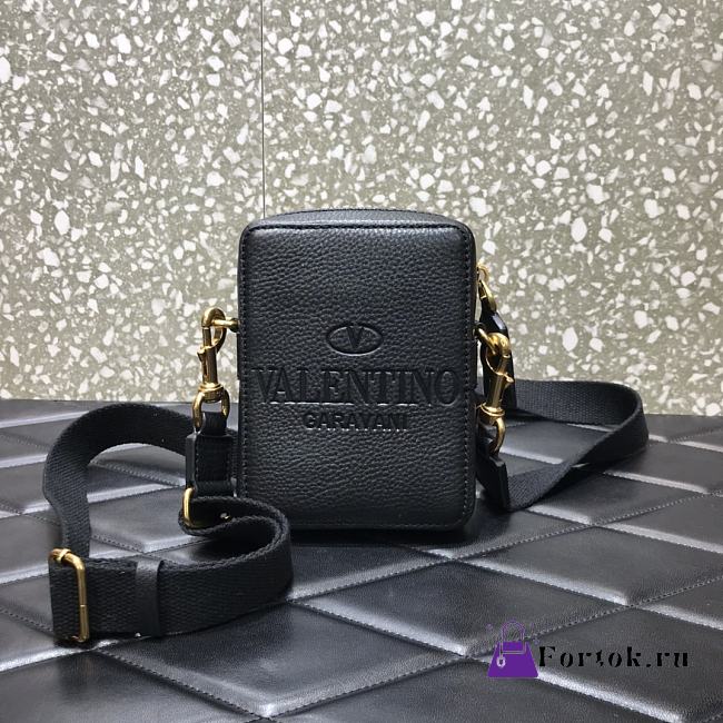 VALENTINO Garavani Dark vintage gold tone Zipper Black 0954# 16cm - 1