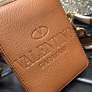 VALENTINO Garavani Dark vintage gold tone Zipper Brown 0954# 16cm - 6