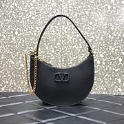 VALENTINO Garavani Mini Vlogo Hobo Bag Black 0707# 20cm - 1