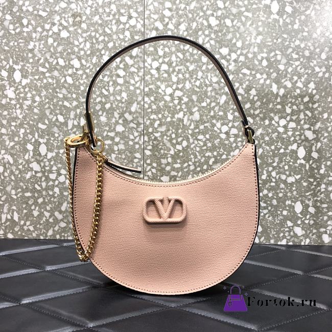 VALENTINO Garavani Mini Vlogo Hobo Bag Nude 0707# 20cm - 1