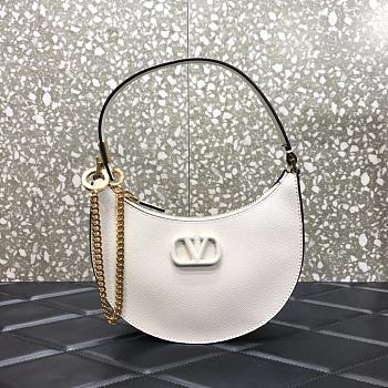 VALENTINO Garavani Mini Vlogo Hobo Bag White 0707# 20cm