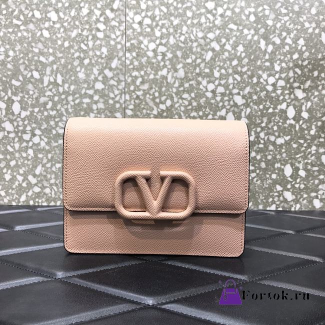 VALENTINO Garavani VRING chain wallet Nude 069# 17.5cm - 1