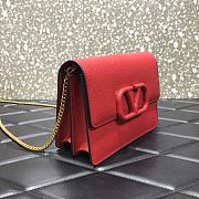 VALENTINO Garavani VRING chain wallet Red 069# 17.5cm - 3