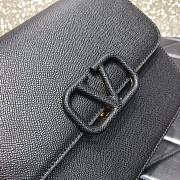 VALENTINO Palm-print cowhide V-shaped Black 0808# 22cm - 4
