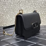 VALENTINO Palm-print cowhide V-shaped Black 0808# 22cm - 3