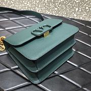 VALENTINO Palm-print cowhide V-shaped Mallard Green 0808# 22cm - 3