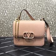 VALENTINO Palm-print cowhide V-shaped Nude 0808# 22cm - 1