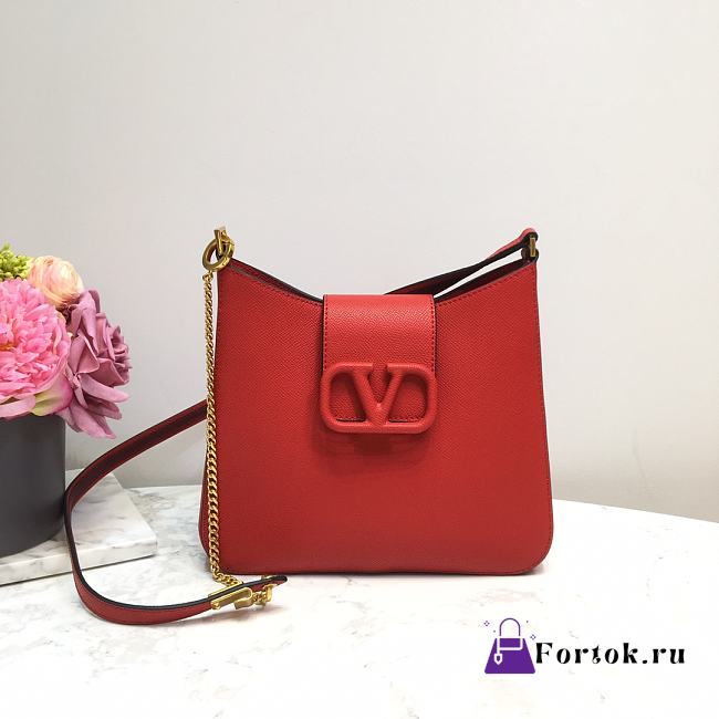 VALENTINO VSing Shoulder Bag Red 0802# 24cm - 1
