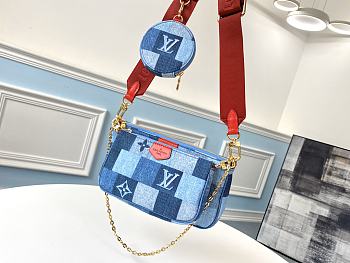 LOUIS VUITTON Multi Pochette Accessories Denim Canvas M44990 24cm