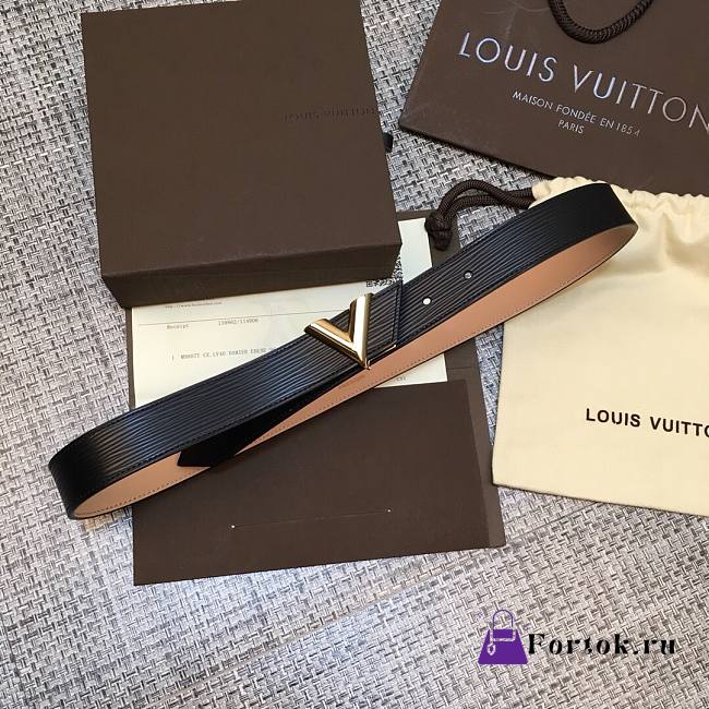 LOUIS VUITTON Belt Black 9021 30mm - 1