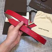 LOUIS VUITTON Belt Red 9021 30mm - 3