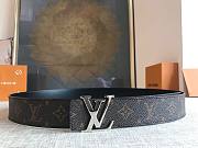 LOUIS VUITTON Belt Brown Monogram Silver Buckle 40mm - 1