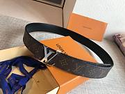 LOUIS VUITTON Belt Brown Monogram Silver Buckle 40mm - 3