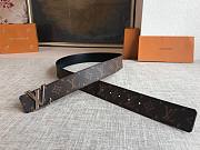LOUIS VUITTON Belt Brown Monogram Silver Buckle 40mm - 5